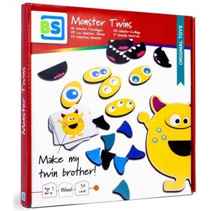BS Toys Monster Tweelingen Hout - Kinderspel: Maak je perfecte tweeling met hoorns, ogen en mond!