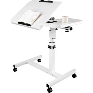 DD® Bedtafeltje Met Wielen - Bedtafel - Laptopstandaard - 60x40x60cm - Wit