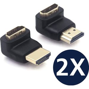 Techvavo® Set van 2 - Haakse HDMI Adapter - 1x 270° Gehoekt en 1x 90° Gehoekt - HDMI-Connector - HDMI Female