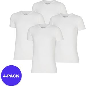 Apollo (Sports) - Bamboe T-Shirt Heren - V-Hals - Wit - Maat XL - 4-Pack