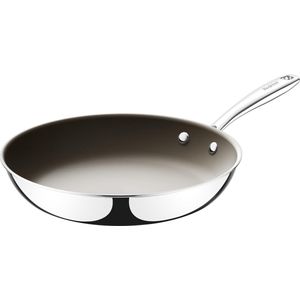 Roestvrijstalen pan, 24 cm, keramische coating, inductie, anti-aanbakpan voor alle warmtebronnen, PTFE-vrij, PFAS-vrij, ovenveilig, vaatwasmachinebestendig