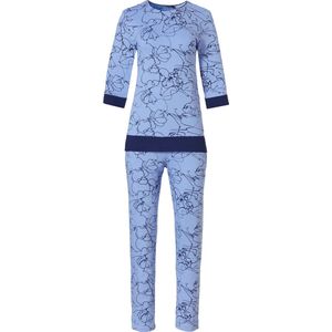Pastunette Deluxe - Flower Lines - Pyjamaset - Maat 46 - Lichtblauw - Viscose