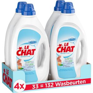 Le Chat Gel Sensitive - Vloeibaar Wasmiddel - 4 x 33 Wasbeurten - 132 Wasbeurten - Voordeelverpakking