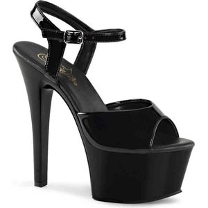 Pleaser - ASPIRE-609 Sandaal met enkelband, Paaldans schoenen - Paaldans schoenen - 35 Shoes - Zwart