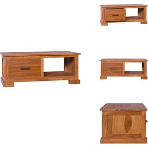 vidaXL Tv-kast - Tv-kasten - Houten Televisiekast - Houten Televisiekasten - Tv-meubel 90x50x37 cm massief teakhout