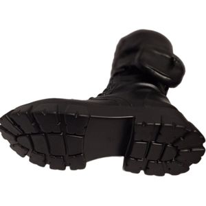 LUCKY SHOES- LAARS-BLACK-IMITATIELEER-VETERS EN RITS-EXTRA PURSE-40