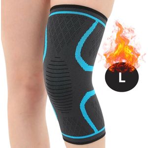 Nivard Kniebrace - Sportbrace Knie - Knee Sleeves - Knee Sleeves Powerlifting - Compressie Knie Brace - Knee Wraps - Knee Support - Dames - Heren - Blauw - Maat L