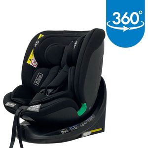 Ding Mae Autostoel - Zwart - 360° Draaibare Isofix Autostoel - i-Size - Vanaf 40 tot 150cm - 0 tot 12 jaar