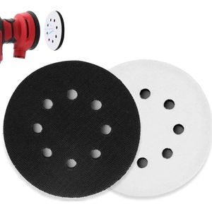 Zachte schuurschijf van zachte spons - Grondplaat schuurschijf 125 mm - 8 gaten - Interface-pads voor slijpschijven - 2 stuks
