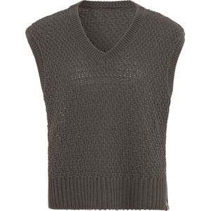 Knit Factory Luna Spencer Dames - Debardeur voor dames - Mouwloze trui - Dames Trui - Trui zonder mouwen - Cappuccino - 40/42