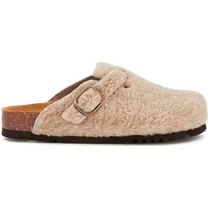 SCHOLL FAE NEW Synthetic shearling Womens Taupe FALSO Clogs - Taupe - Maat 36