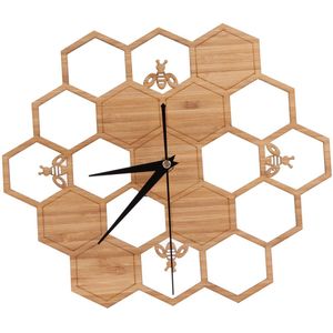 Garneck Hangende Wandklok Bee Humble Klok Houten Wandklok Decoratieve Klok Voor Thuis Woonkamer Slaapkamer