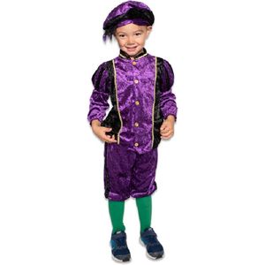 Roetveeg Pieten kostuum - paars/zwart - voor kinderen - Pietenpak 116