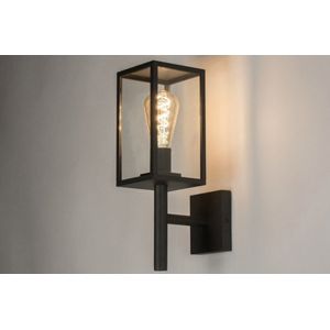 Lumidora Wandlamp 72712 - Voor buiten - PARIS - E27 - Zwart - Glas - Buitenlamp - IP44