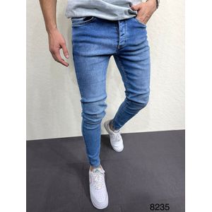 Mannen Stretchy Skinny Jeans Hole Slim Fit Denim Hoge Kwaliteit Jeans - W33