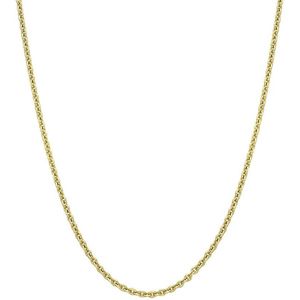 Lucardi Dames Ketting - Echt Zilver - Ketting - Cadeau - Moederdag - 80 cm - Goudkleurig