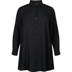 ZIZZI EROSE, L/S, LONG SHIRT Dames Jurk - Black - Maat M (46-48)