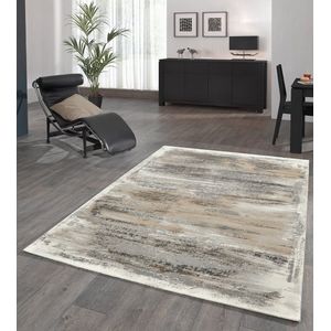 the carpet Marmer Modern dichte korte pool woonkamer slaapkamer vlorkleed, designer tapijt, elegante glans, glanzende vezel, pluizig, modieus, marmer look, abstract, Beige, 160 x 230 cm