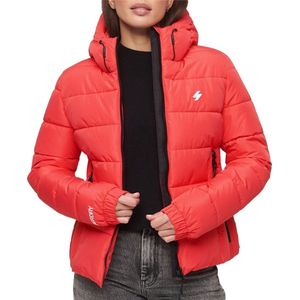 Superdry Hooded Spirit Sports Puffer Dames Jas - Active Pink - Maat L