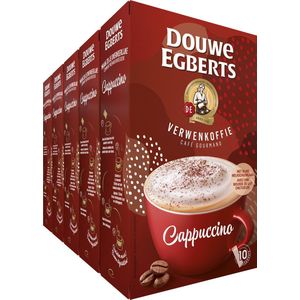 Douwe Egberts Verwenkoffie Cappuccino Oploskoffie - 5 x 10 zakjes