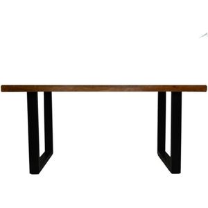 HSM Collection-Rechthoekige Eettafel Melbourne-160x90x77-Bruin/Zwart-Mango/Metaal