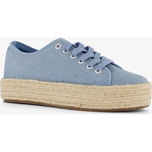 Blue Box dames sneakers met jute zool blauw - Maat 38