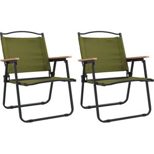 vidaXL - Campingstoelen - 2 - st - 54x55x78 - cm - oxford - stof - groen