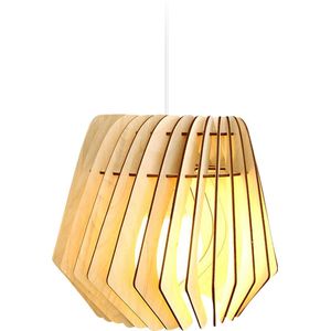 Bomerango Spin M houten hanglamp medium - met koordset wit - Ø 37 cm