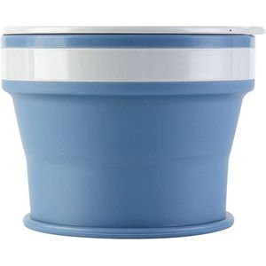 HK-Goodies - Opvouwbare beker - Koffiebeker to Go- Herbruikbaar - Wasbaar- Yoghurt beker - 170 ML - Beker To Go - Blauw
