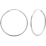 Zilveren oorbellen | Oorringen  | Zilveren oorringen, 50 mm plain