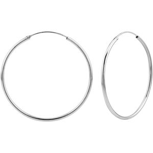 Zilveren oorbellen | Oorringen  | Zilveren oorringen, 50 mm plain