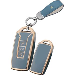 Siliconen Beschermhoes voor Autosleutels - Geschikt voor VW Touareg 2018-2022 - Blauw