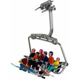 1:32 Jaegerndorfer 54500 Figuren Zittend met Snowboards - 6 stuks Kabelbaan accessoires