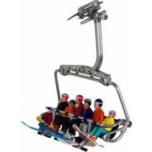 1:32 Jaegerndorfer 54500 Figuren Zittend met Snowboards - 6 stuks Kabelbaan accessoires