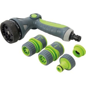 Silverline Sproeiset met 9 patronen - Softgrip handvat - Inclusief snelkoppelingen - 5-delig