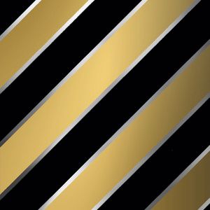 Inpakpapier Zwart Goud Diagonale Strepen- Breedte 60 cm - 100m lang