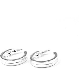 Oorbellen Double Luxury Hoops Zilver | Stainless steel met een mooie zilveren plating | Staal - 3 cm | Buddha Ibiza