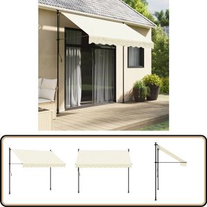 vidaXL Uittrekbare Luifel 250x150 cm - crèmekleurig Uitklapbare Luifel - Tuinluifel - Veranda Luifel - Zonnebescherming - Patio Luifel