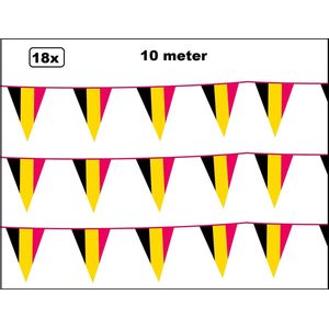 18x Vlaggenlijn Belgie 10 meter 3kleur- België national EK WK voetbal hockey sport festival thema feest