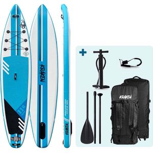 KRAKEN Dubbellaags Touring SUP 11'6 ELITE | Premium Double Layer Fusion Supboard | Complete Set - 350 x 79 x 15 CM - Stand Up Paddle Board - PREMIUM Kwaliteit - Extra Snel - Dubbellaags - 11 foot 6 - TOT 180 KG