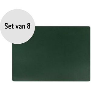 Krumble Placemat PU Leer - Placemat - Placemats - Onderlegger - Onderleggers - Groen - Set van 8