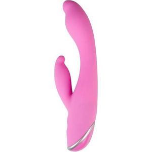 Sweet Smile – ‘Lovely’ Licht Gebogen Vibrator met Clitoris Stimulator Flexibel – Roze