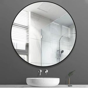 Nordic Style® Wandspiegel 100x100cm | Zwart | Scandinavische Spiegels | Cirkel | Wandspiegel | Badkamerspiegel | Gangspiegel