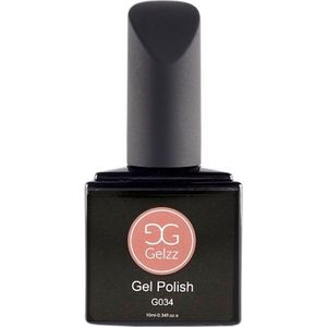 Gelzz Gellak - Gel Nagellak - kleur Nude Skin G034 - BruinNudeRoze - Dekkende kleur - 10ml - Vegan