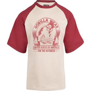 Gorilla Wear - Logan Oversized T-Shirt - Beige/Rood - 2XL
