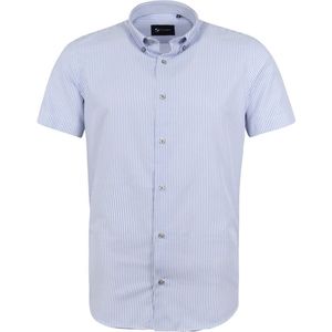 Suitable - Overhemd Strepen Blauw - Heren - Maat M - Regular-fit