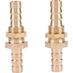 2 Stks Dubbel-Ended Messing Inserts Slang Weerhaak Pijp Montage Koppeling Connector Adapter (10mm)