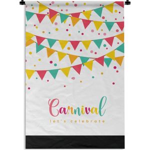 Wandkleed Carnaval - Carnival met vlaggen en confetti Wandkleed katoen 120x180 cm - Wandtapijt met foto XXL / Groot formaat!
