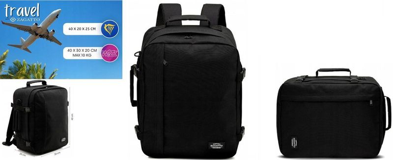 Reisrugzak 40x30x20 cm-handbagage-vliegtuig-WIZZAIR-RYANAIR- 24L -reizen-werk-dagelijks gebruik-lichtgewicht-reistas-open als een koffer-vakantie
