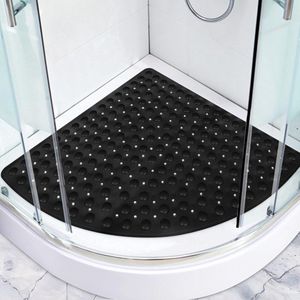 Inovra ® Veiligheidsmat voor Douche met Zuignappen en Afvoergaten, 80 x 80 cm, Zwart, Vierkant